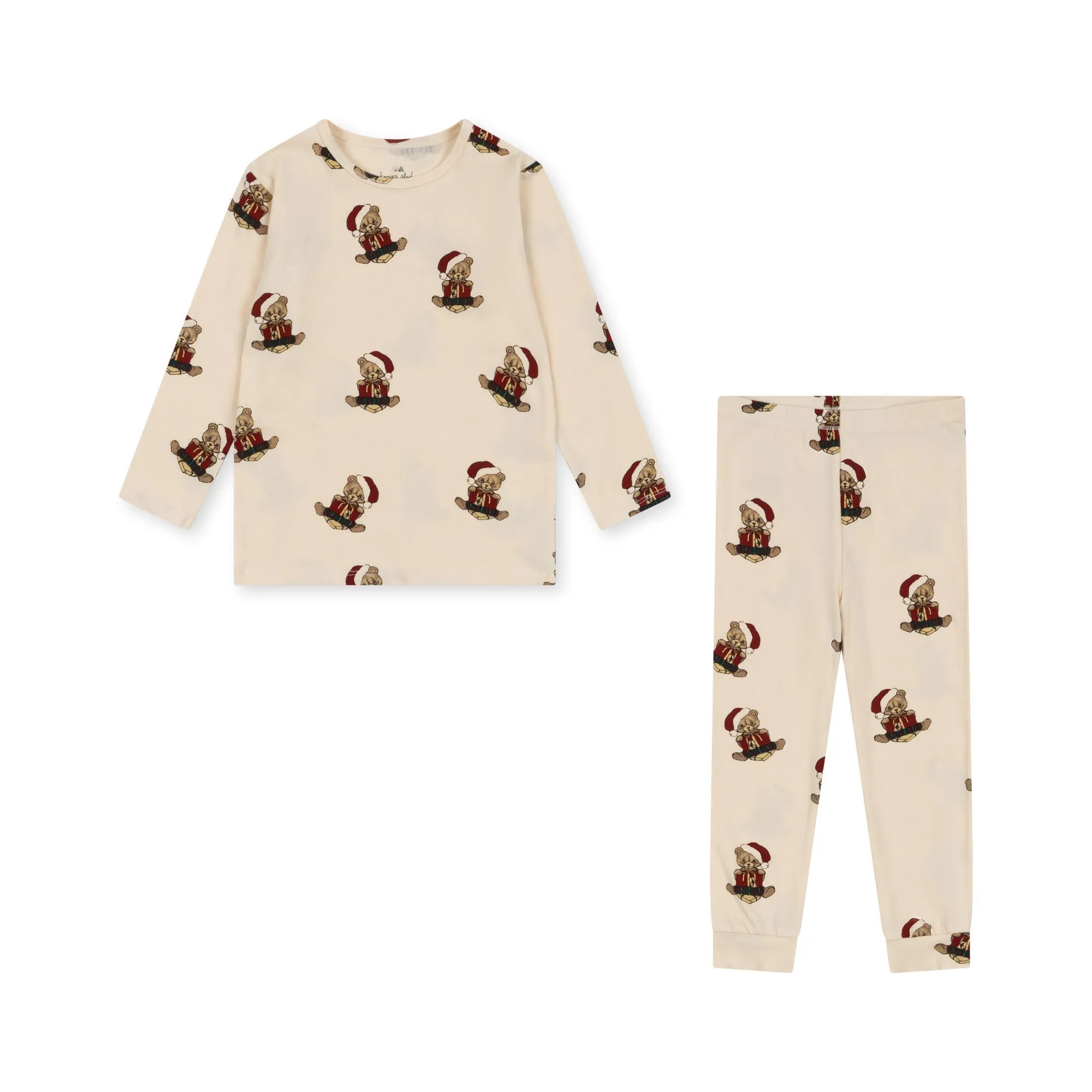 Konges Sløjd: Grundlegendes Blusen/Hosen-Set - Weihnachts-Teddy