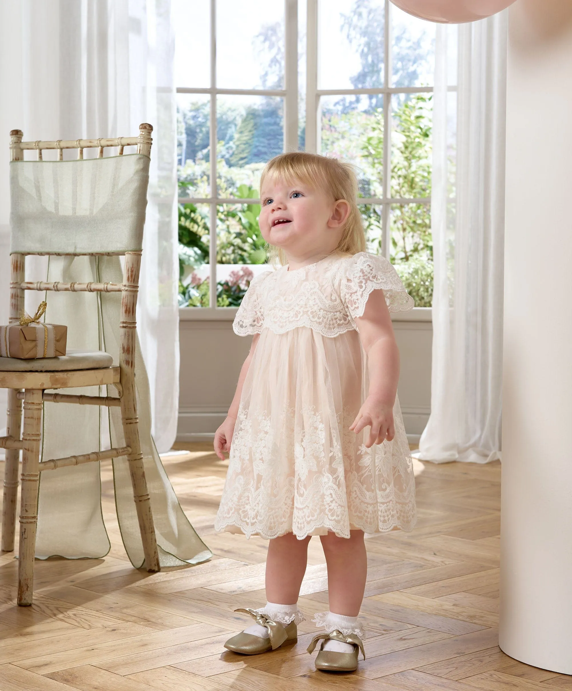 Spitzen-Rüschenärmel-Kleid Babykids Mamas & Papas