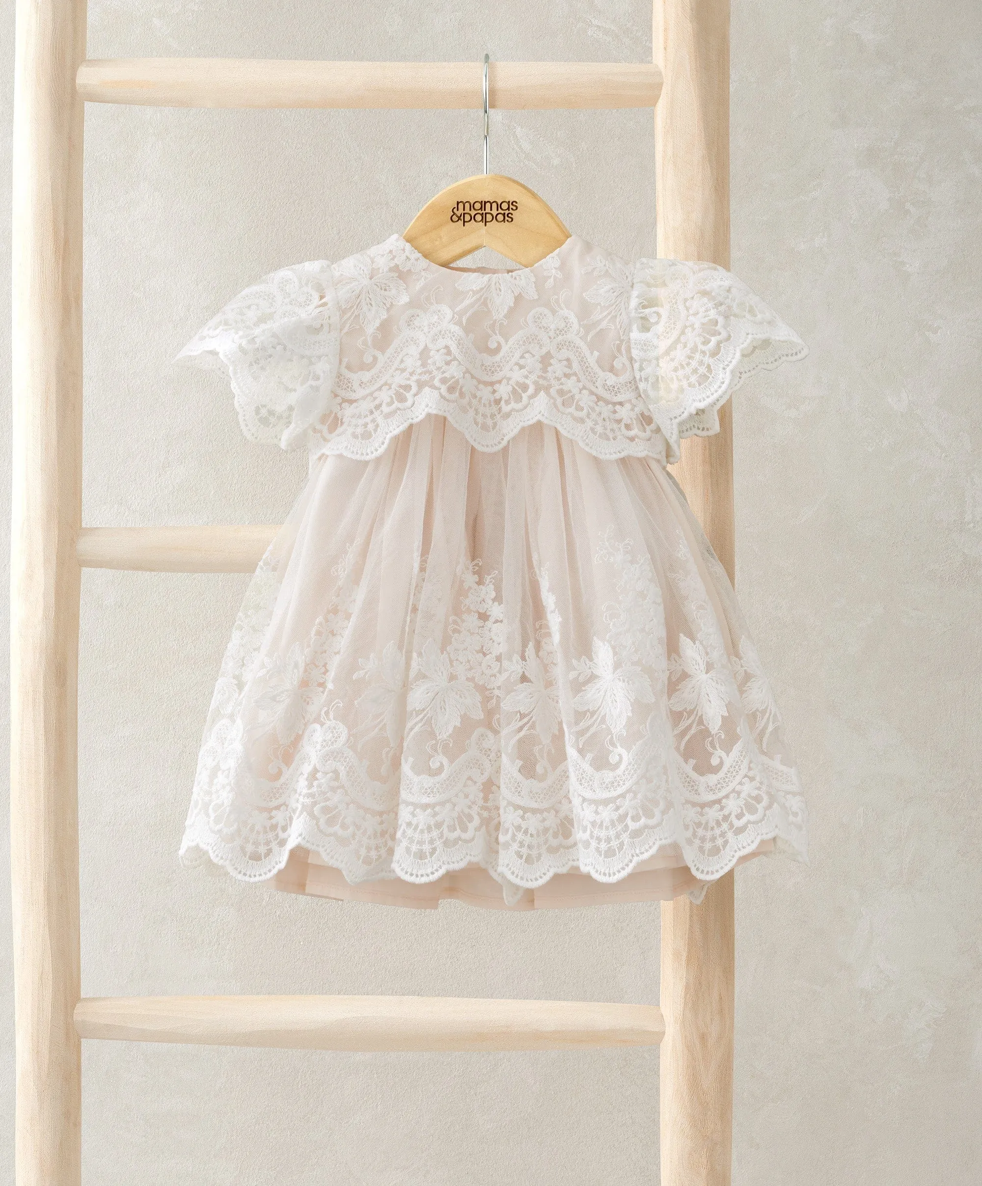 Spitzen-Rüschenärmel-Kleid Babykids Mamas & Papas
