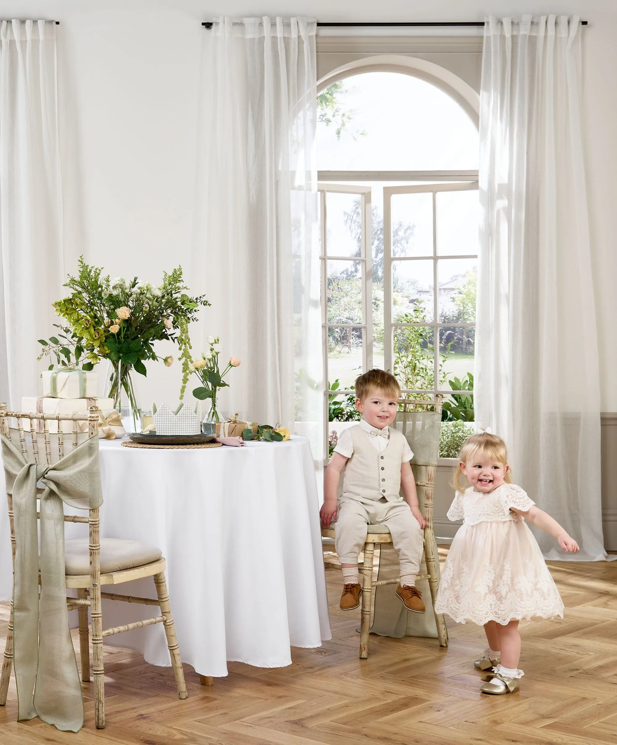 Spitzen-Rüschenärmel-Kleid Babykids Mamas & Papas