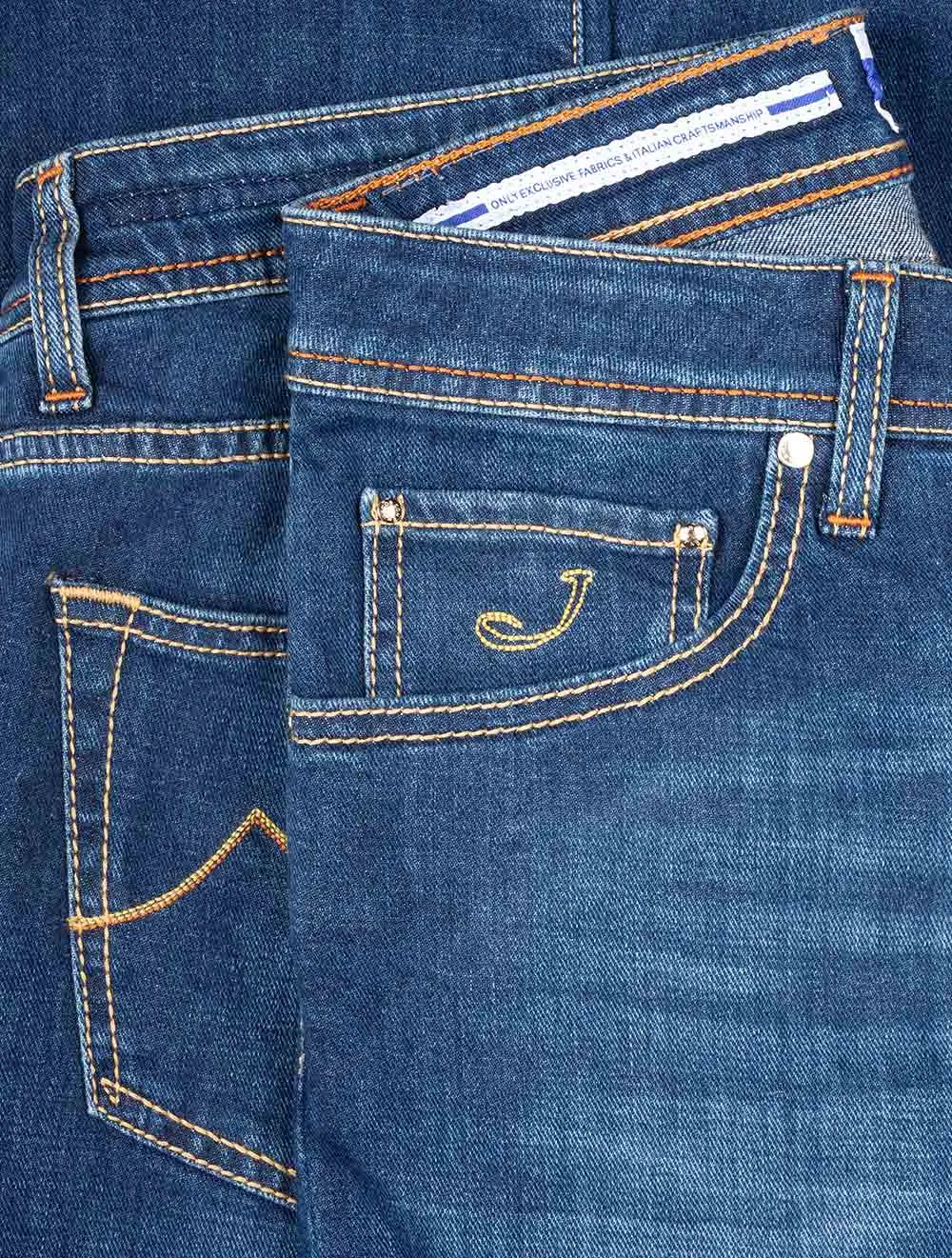 Lederabzeichen Jeans Denim