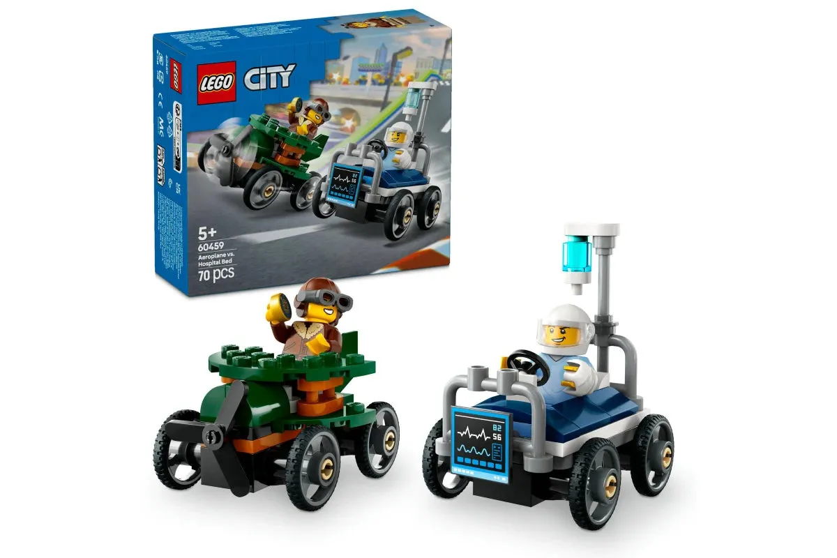 LEGO City Flugzeug gegen Krankenhausbett-Rennwagen Pack 60459