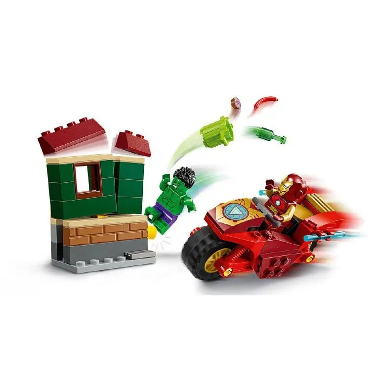 LEGO Super Heroes Marvel Iron Man mit Motorrad und The Hulk 76287