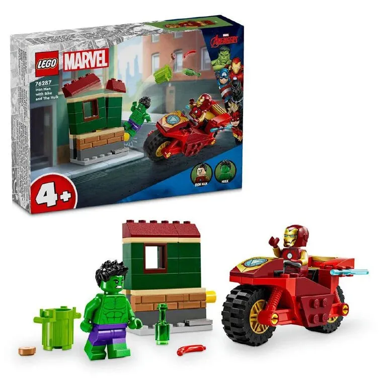 LEGO Super Heroes Marvel Iron Man mit Motorrad und The Hulk 76287