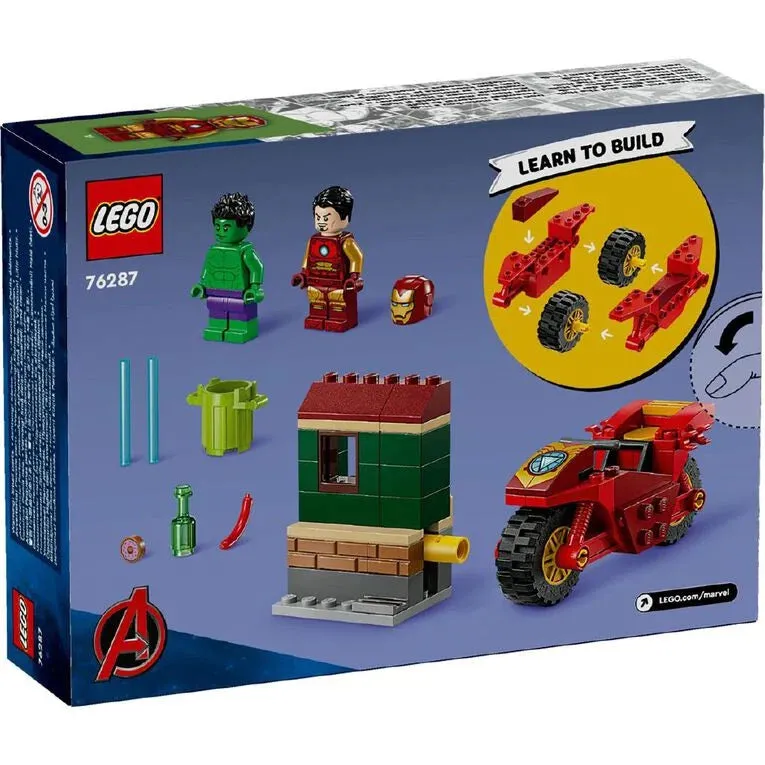 LEGO Super Heroes Marvel Iron Man mit Motorrad und The Hulk 76287