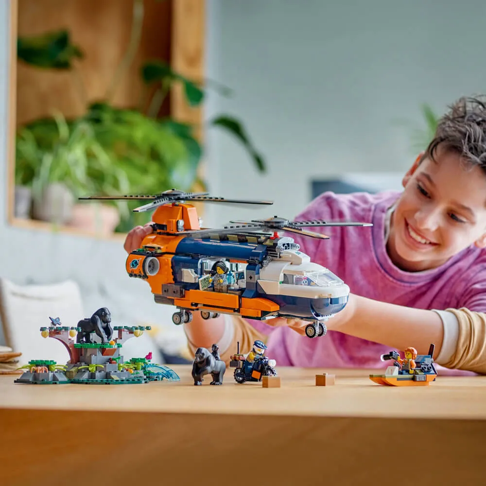 LEGO® Spielzeug LEGO® City Dschungel-Explorer-Hubschrauber im Basislager Bauset mit 881 Teilen (60437)