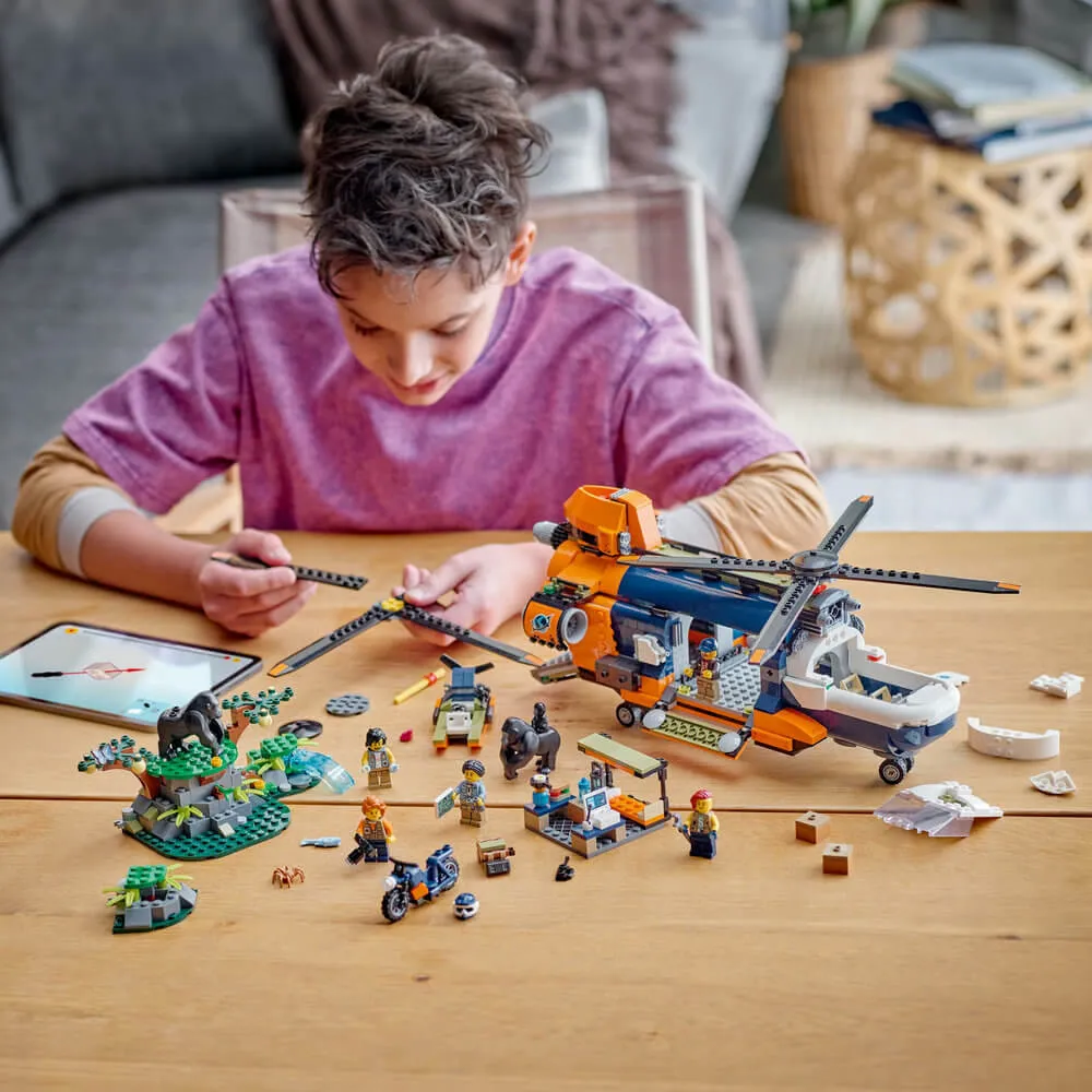 LEGO® Spielzeug LEGO® City Dschungel-Explorer-Hubschrauber im Basislager Bauset mit 881 Teilen (60437)