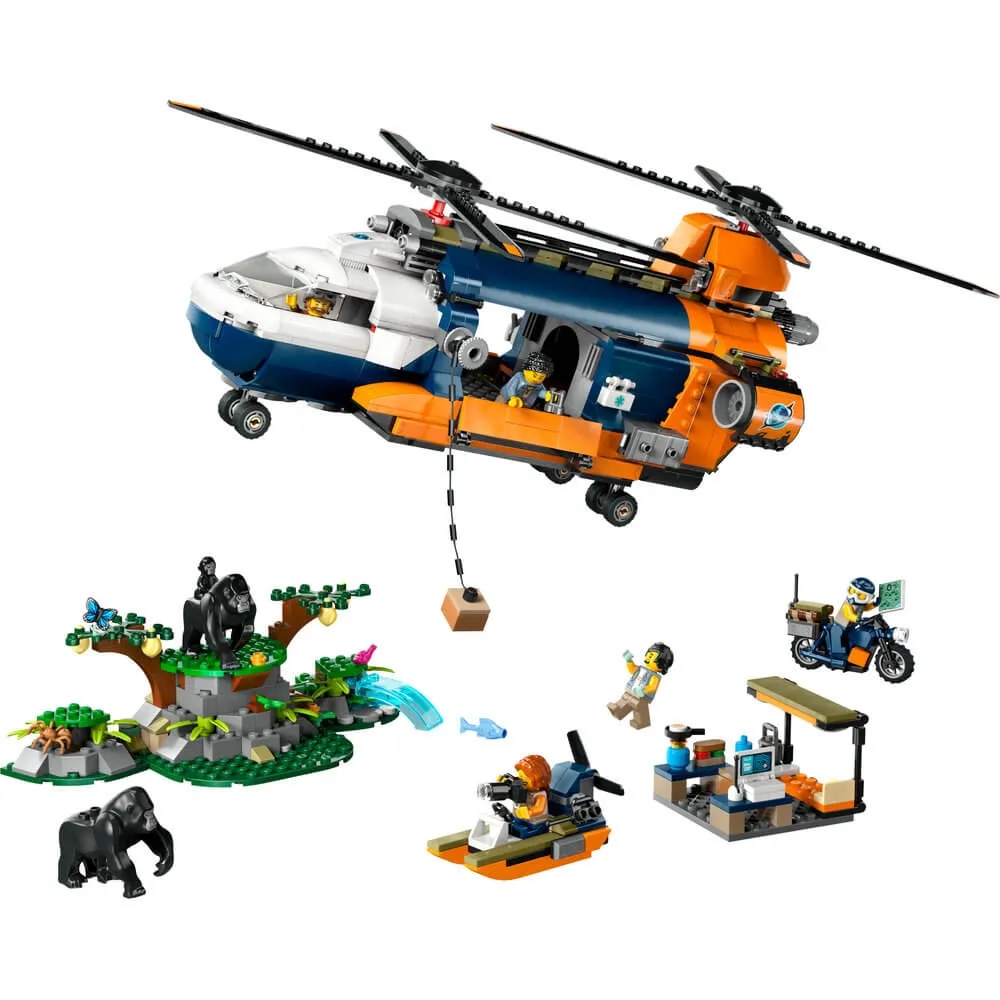 LEGO® Spielzeug LEGO® City Dschungel-Explorer-Hubschrauber im Basislager Bauset mit 881 Teilen (60437)