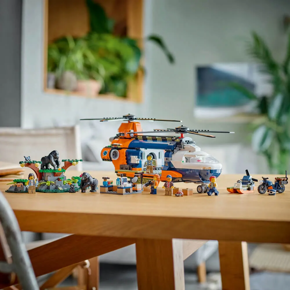 LEGO® Spielzeug LEGO® City Dschungel-Explorer-Hubschrauber im Basislager Bauset mit 881 Teilen (60437)