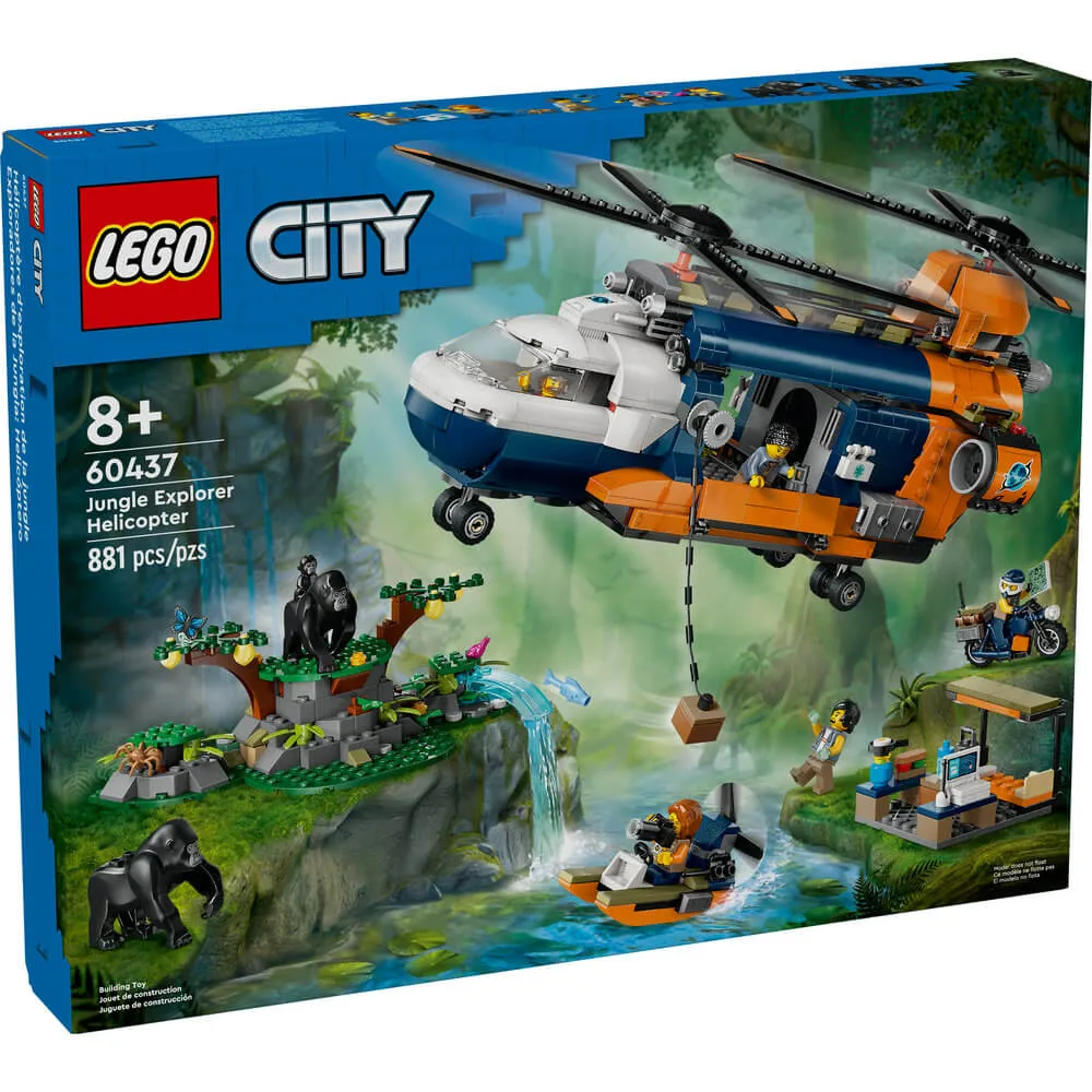 LEGO® Spielzeug LEGO® City Dschungel-Explorer-Hubschrauber im Basislager Bauset mit 881 Teilen (60437)