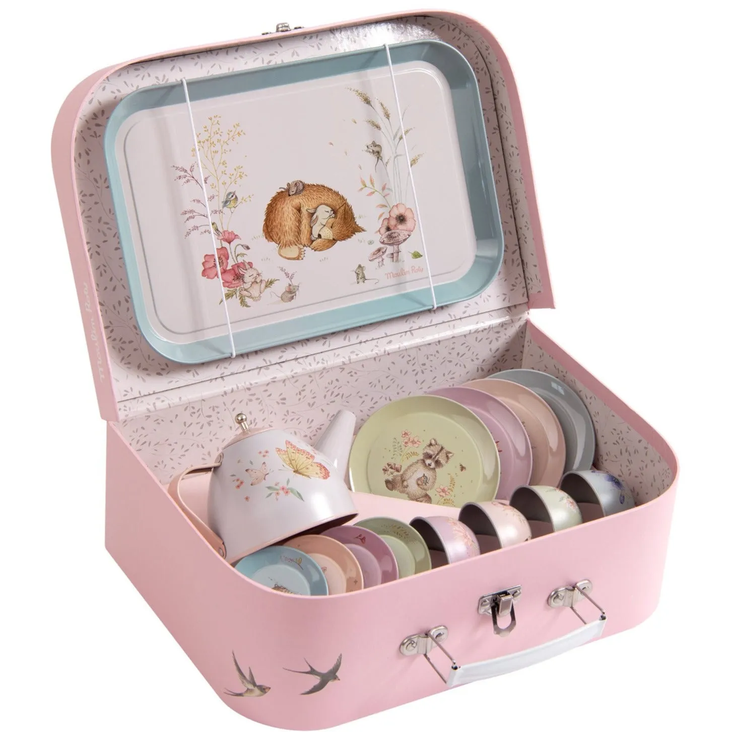 Les Rosalies Metall-Teeset im Koffer