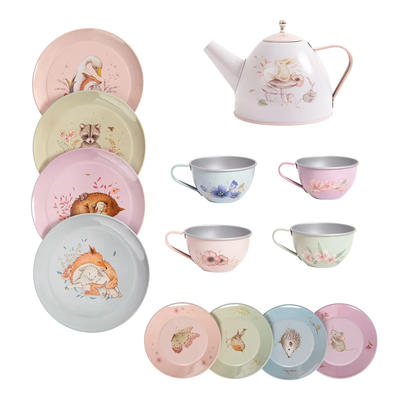 Les Rosalies Metall-Teeset im Koffer
