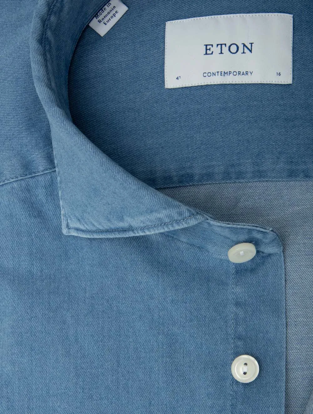 Leichtes Stretch-Denim Hemd im zeitgemäßen Schnitt Blau