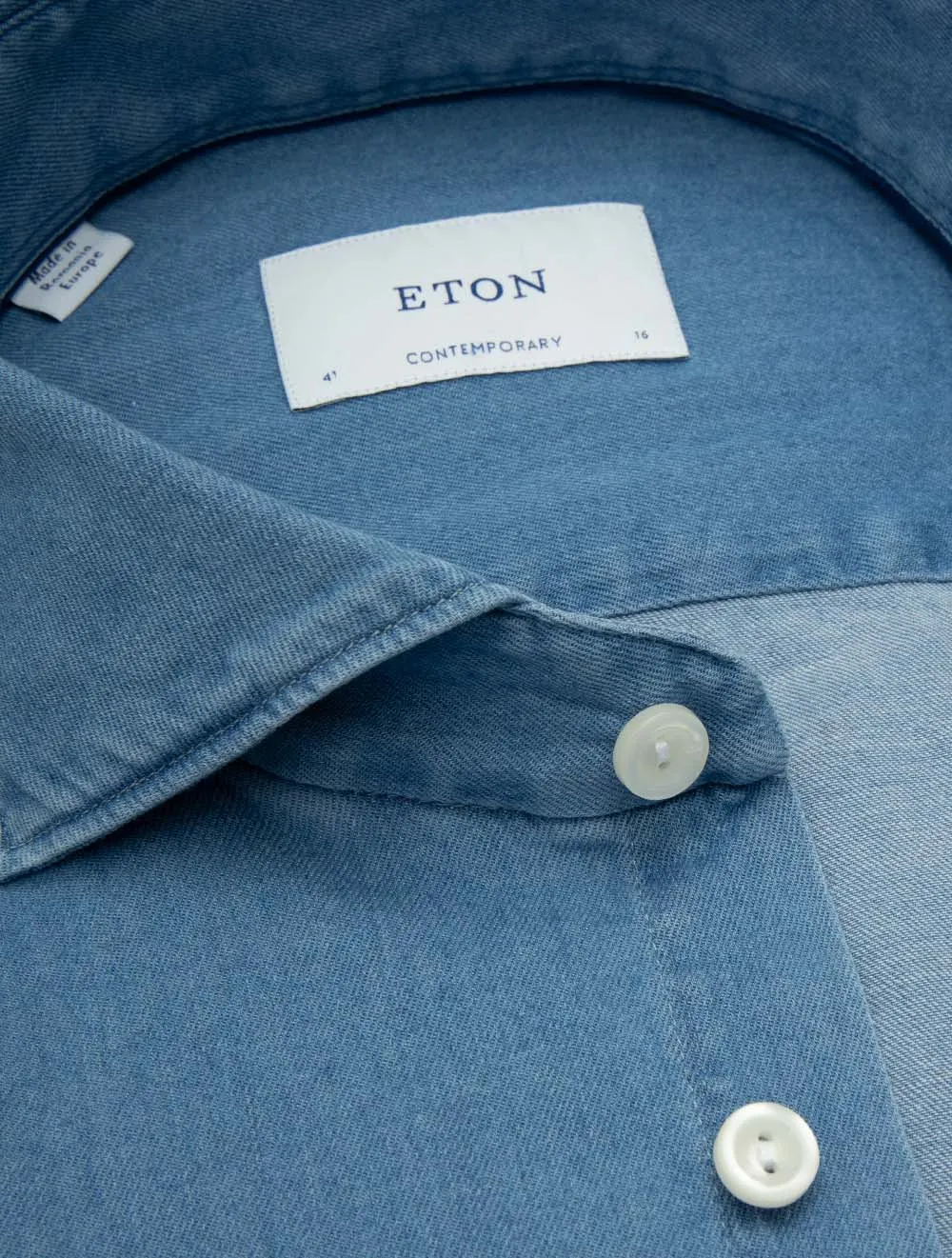 Leichtes Stretch-Denim Hemd im zeitgemäßen Schnitt Blau