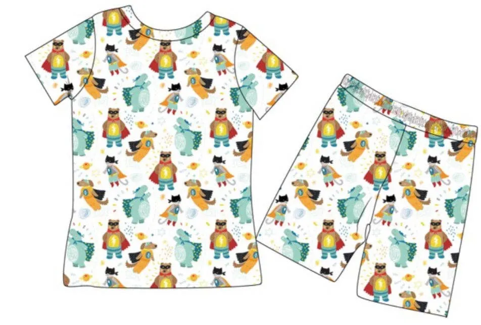 Little Snuggles - Super Bären - Bentley Boys Bamboo Kurzarm Lounge-Set