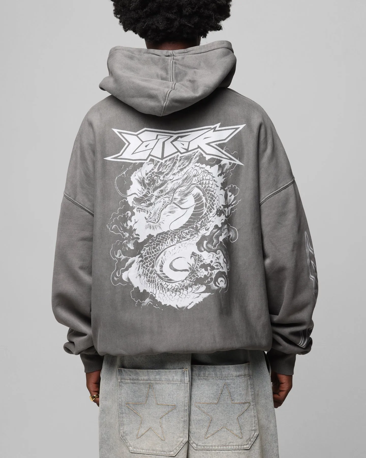 Loiter Draco Born Hoodie Gewaschener Anthrazit