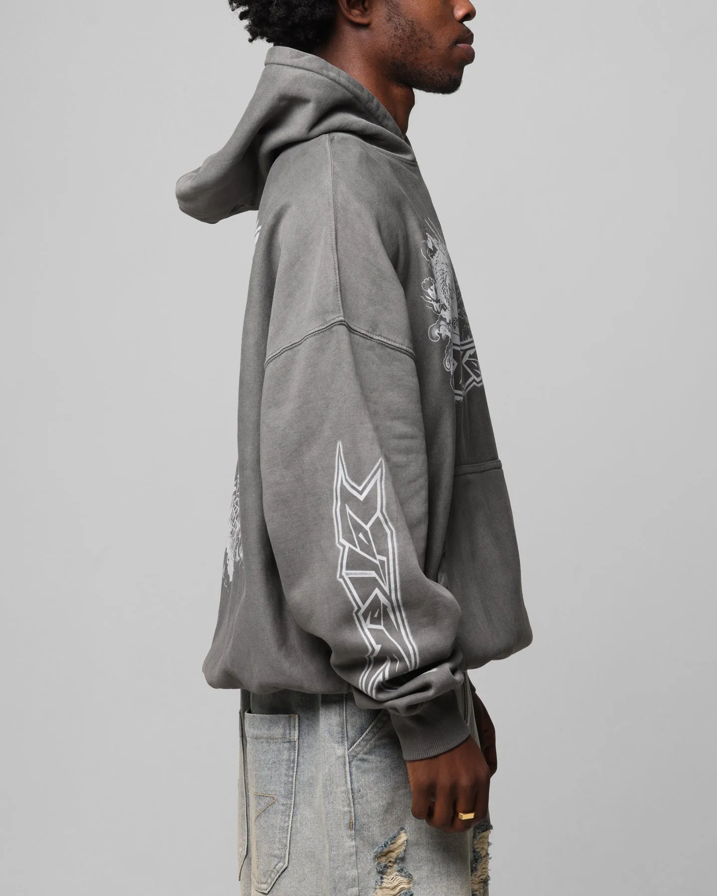 Loiter Draco Born Hoodie Gewaschener Anthrazit