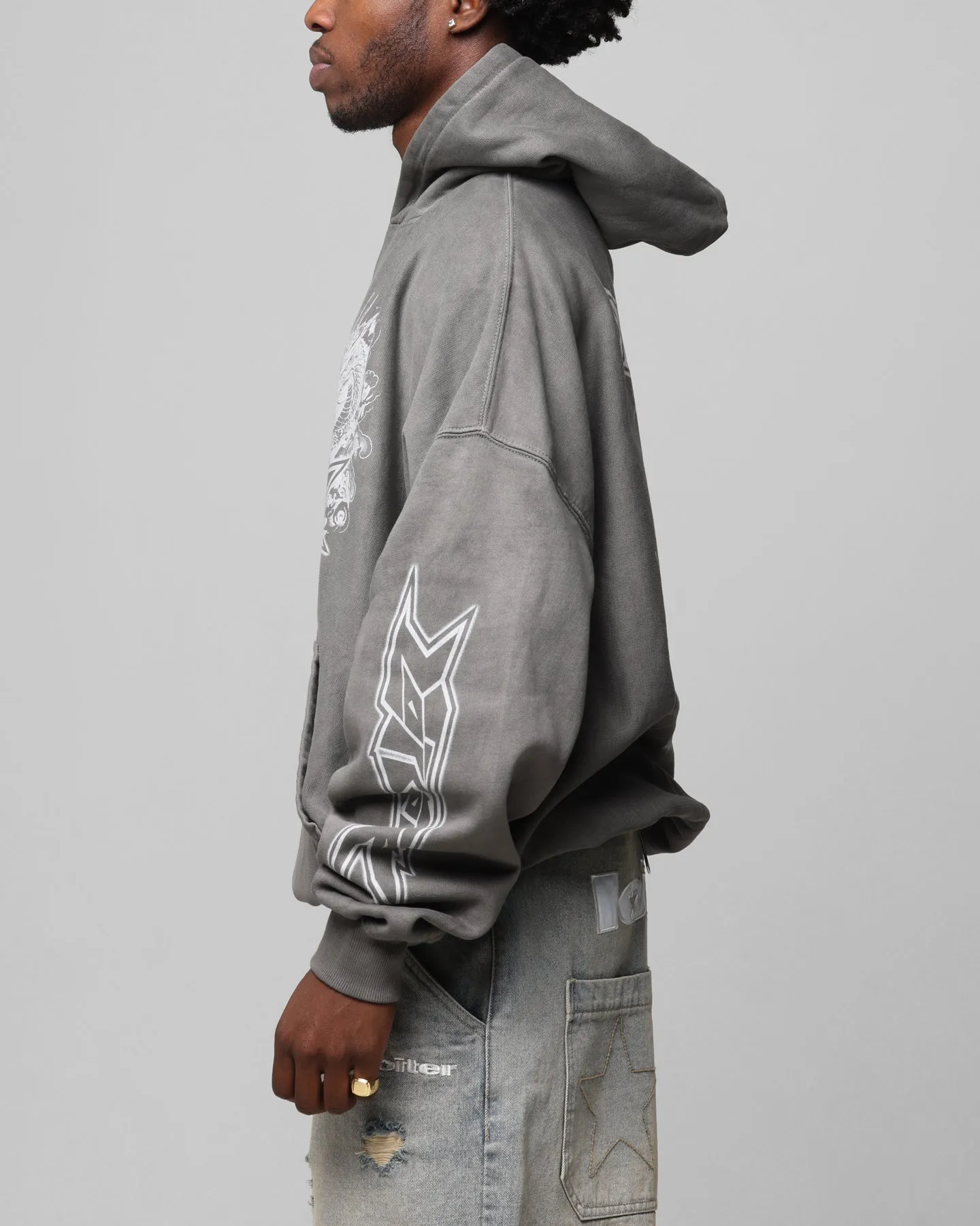 Loiter Draco Born Hoodie Gewaschener Anthrazit
