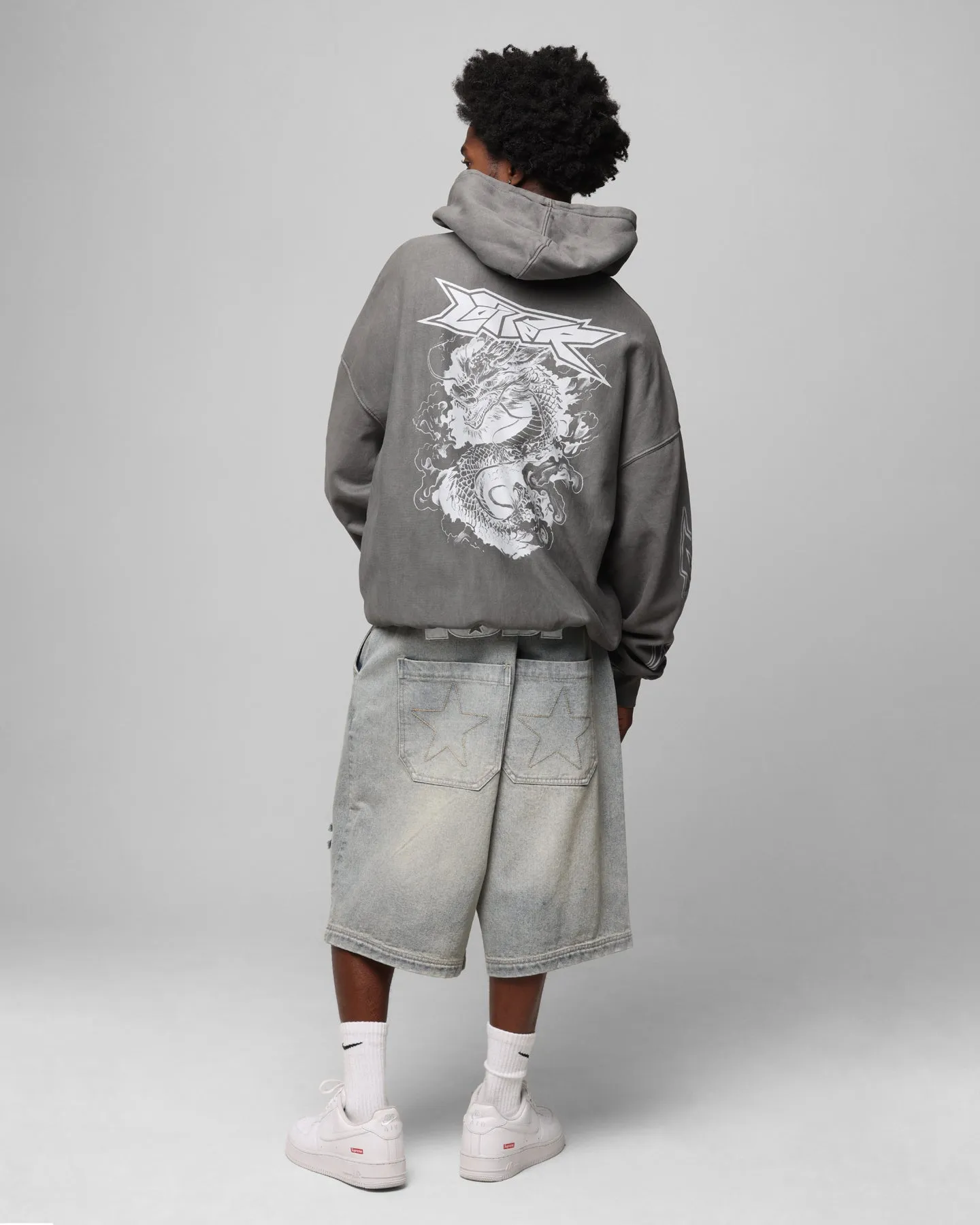 Loiter Draco Born Hoodie Gewaschener Anthrazit