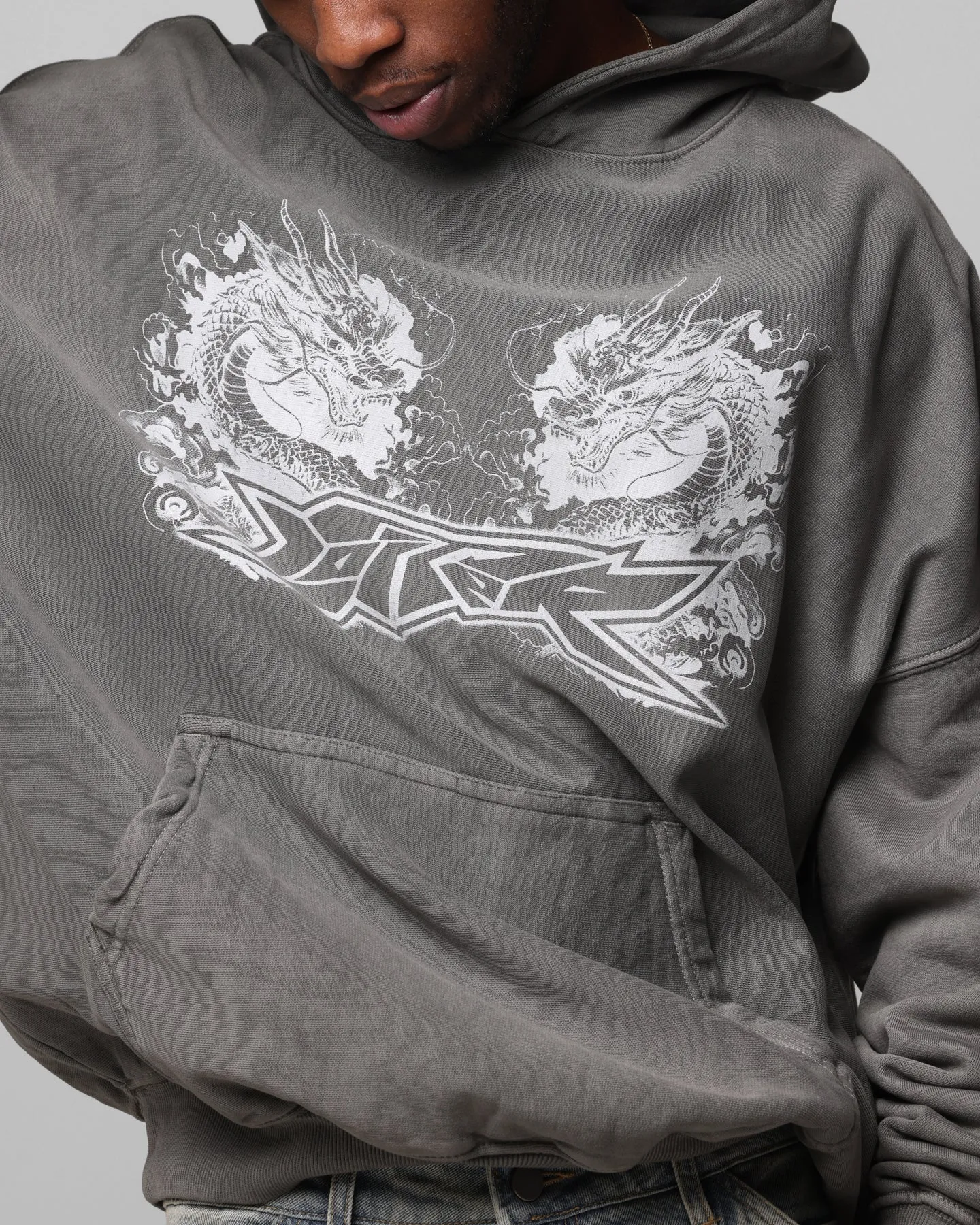 Loiter Draco Born Hoodie Gewaschener Anthrazit