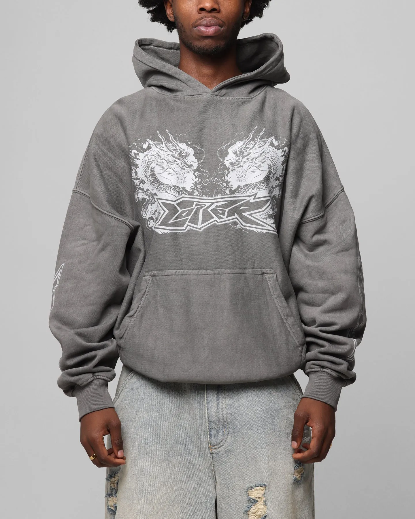 Loiter Draco Born Hoodie Gewaschener Anthrazit