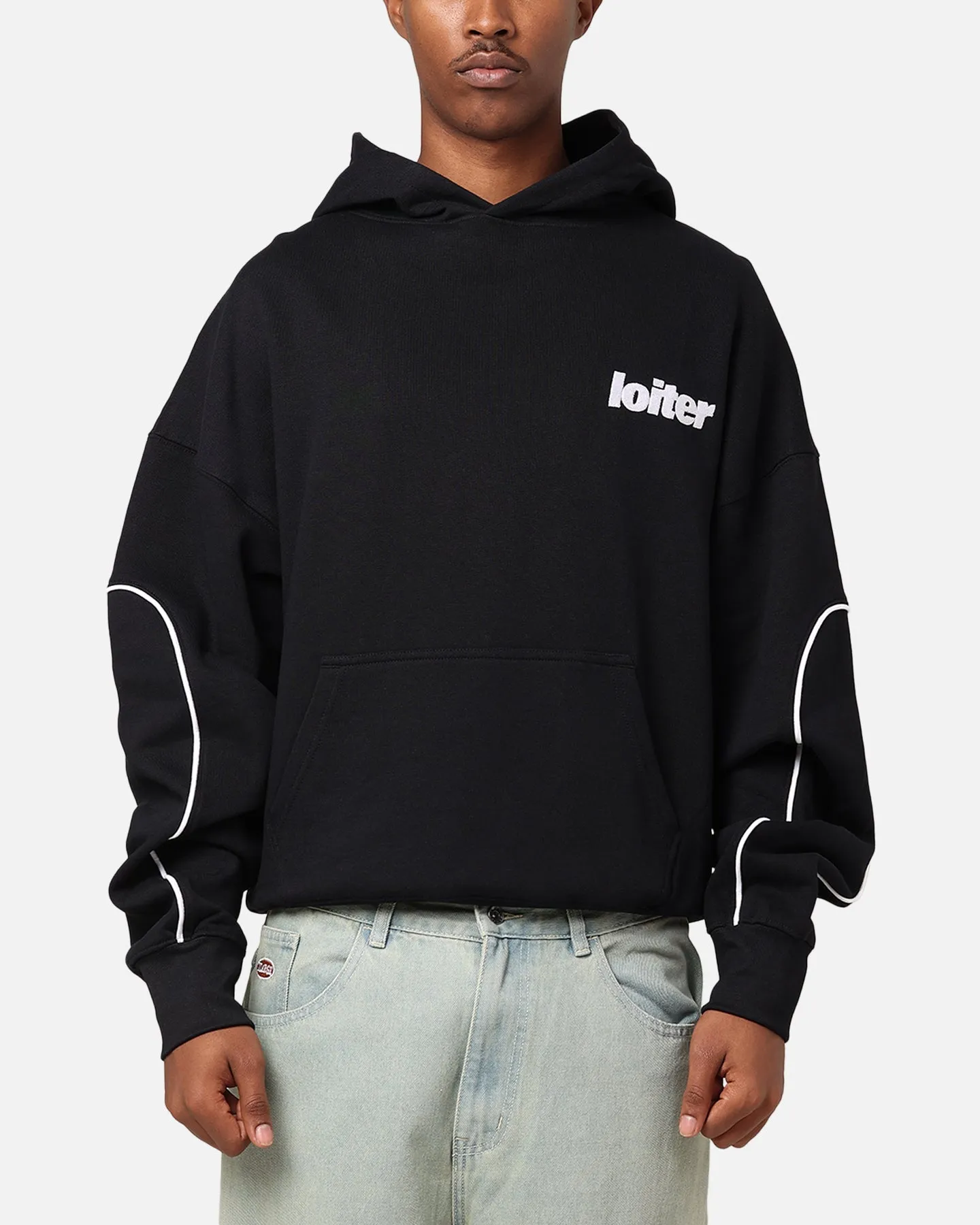 Loiter Pin Line Premium Hoodie Schwarz