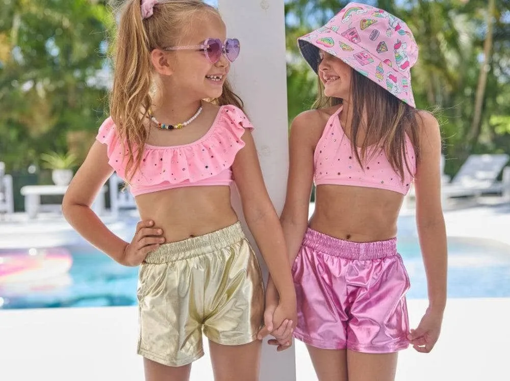 Lola   The Boys Metallisch Gold Track Shorts