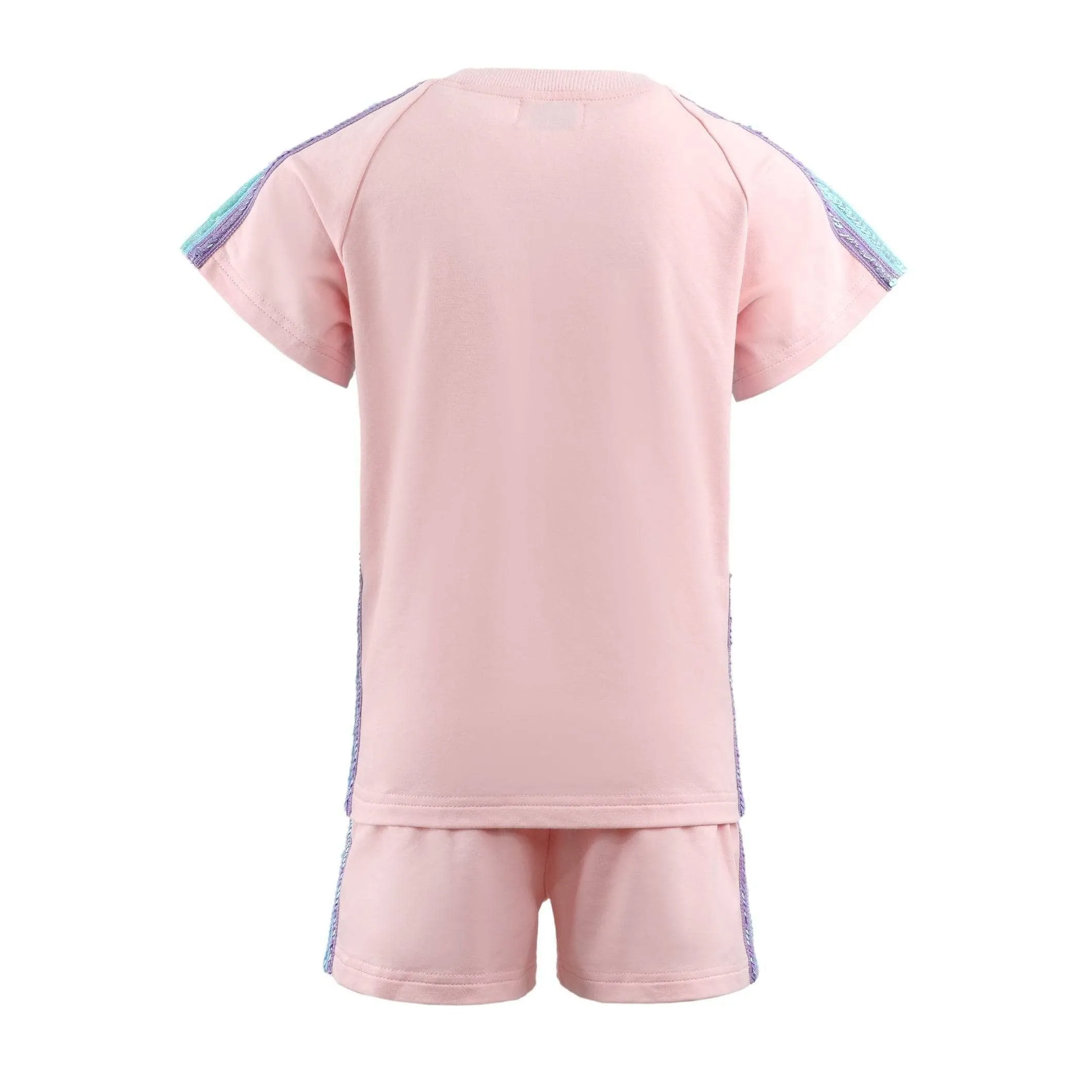 Lola   The Boys Pink Regenbogen Streifen Kurzarm-Set