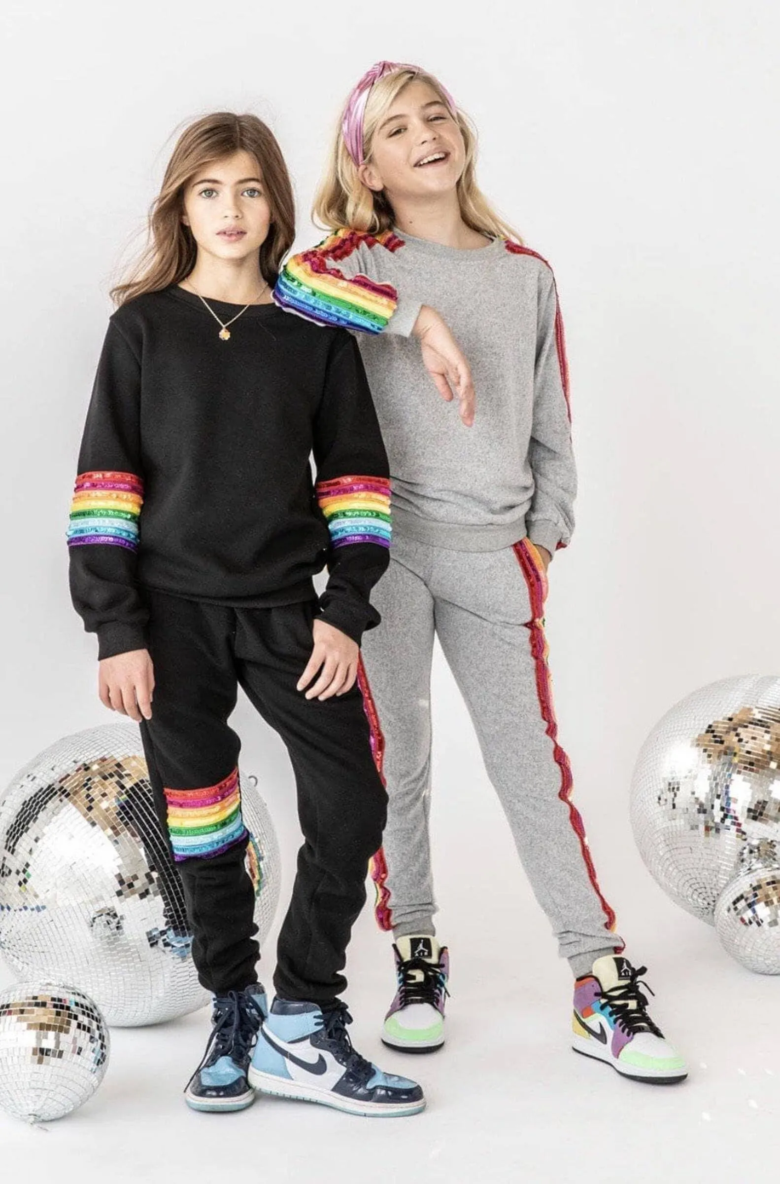 Lola   The Boys Glitzer Regenbogen Jogginganzug-Set