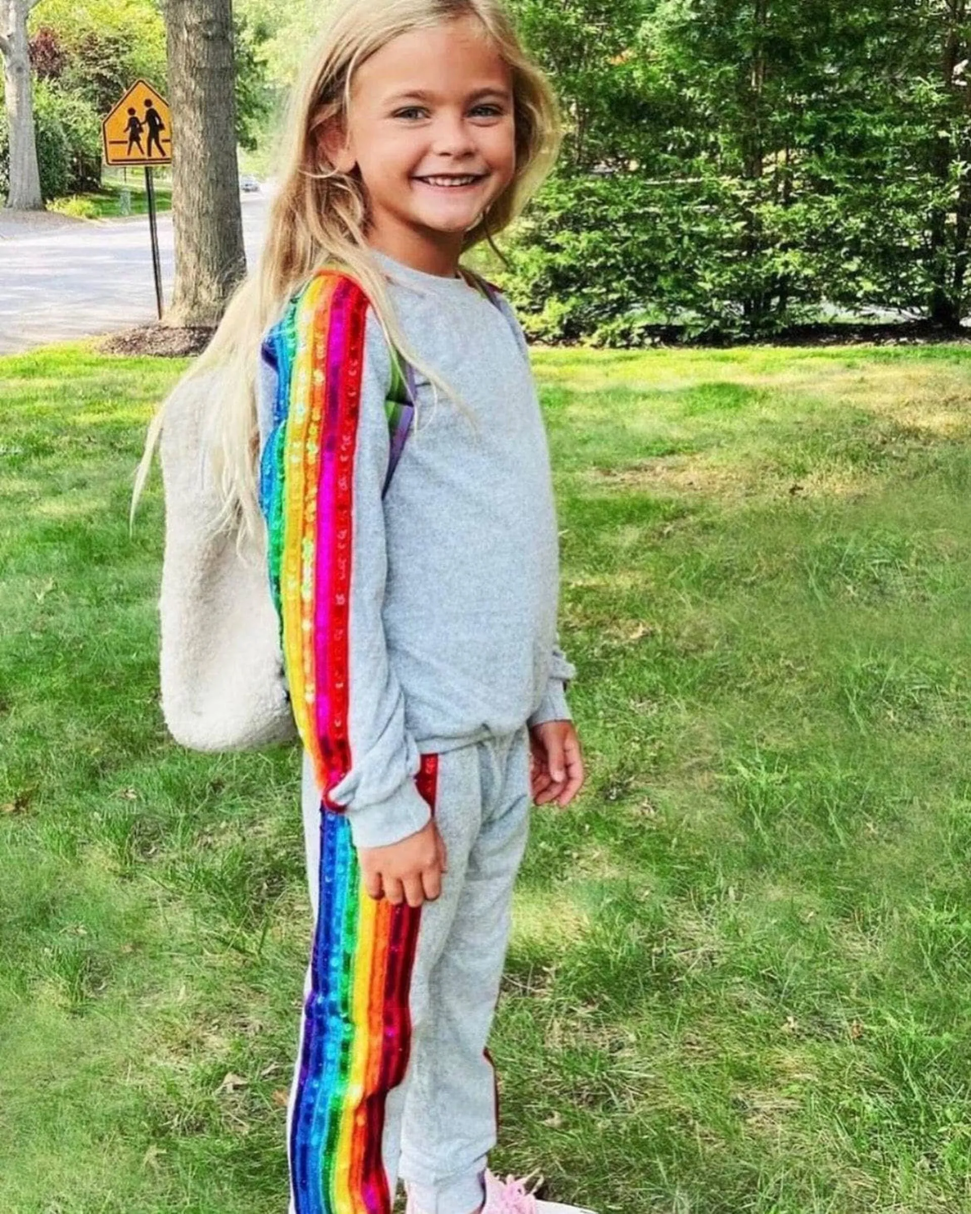 Lola   The Boys Glitzer Regenbogen Jogginganzug-Set