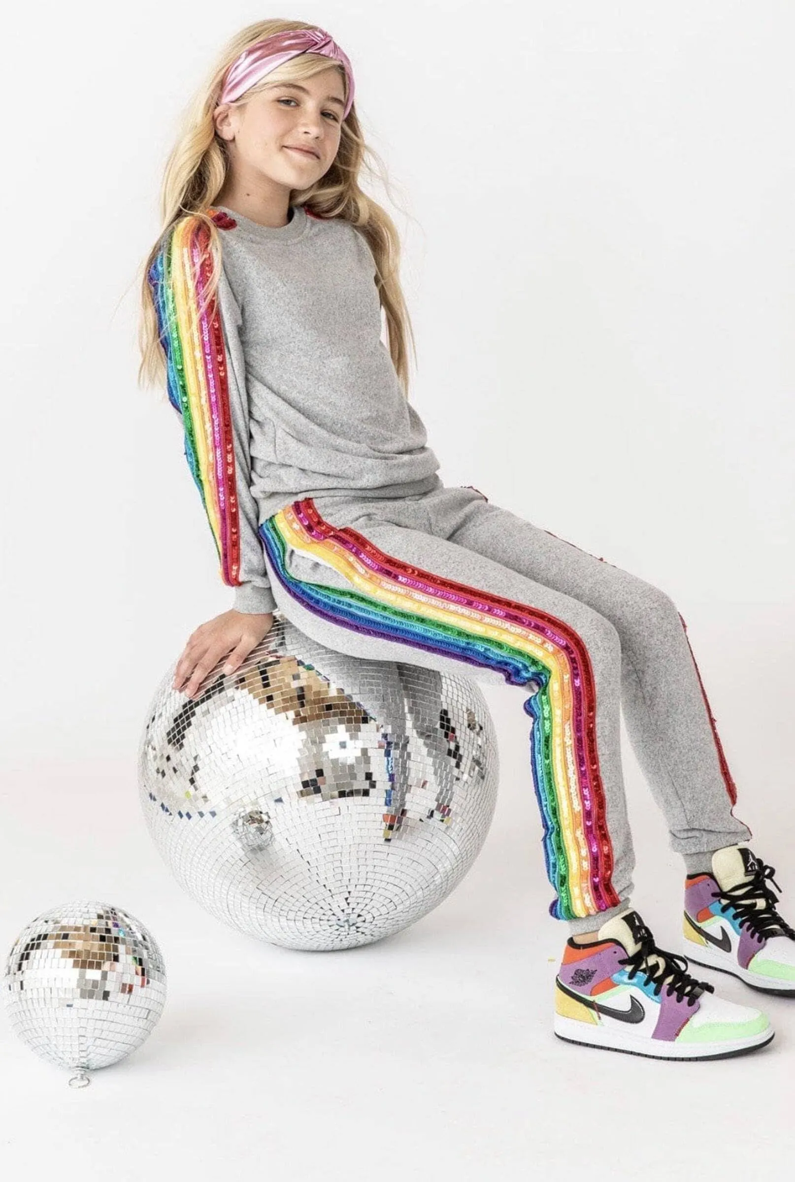 Lola   The Boys Glitzer Regenbogen Jogginganzug-Set