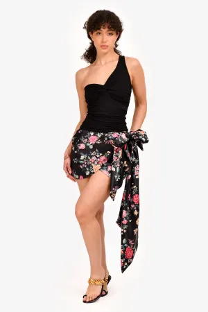 Lovers   Friends Black Floral Asymmetrical Skirt Size XS