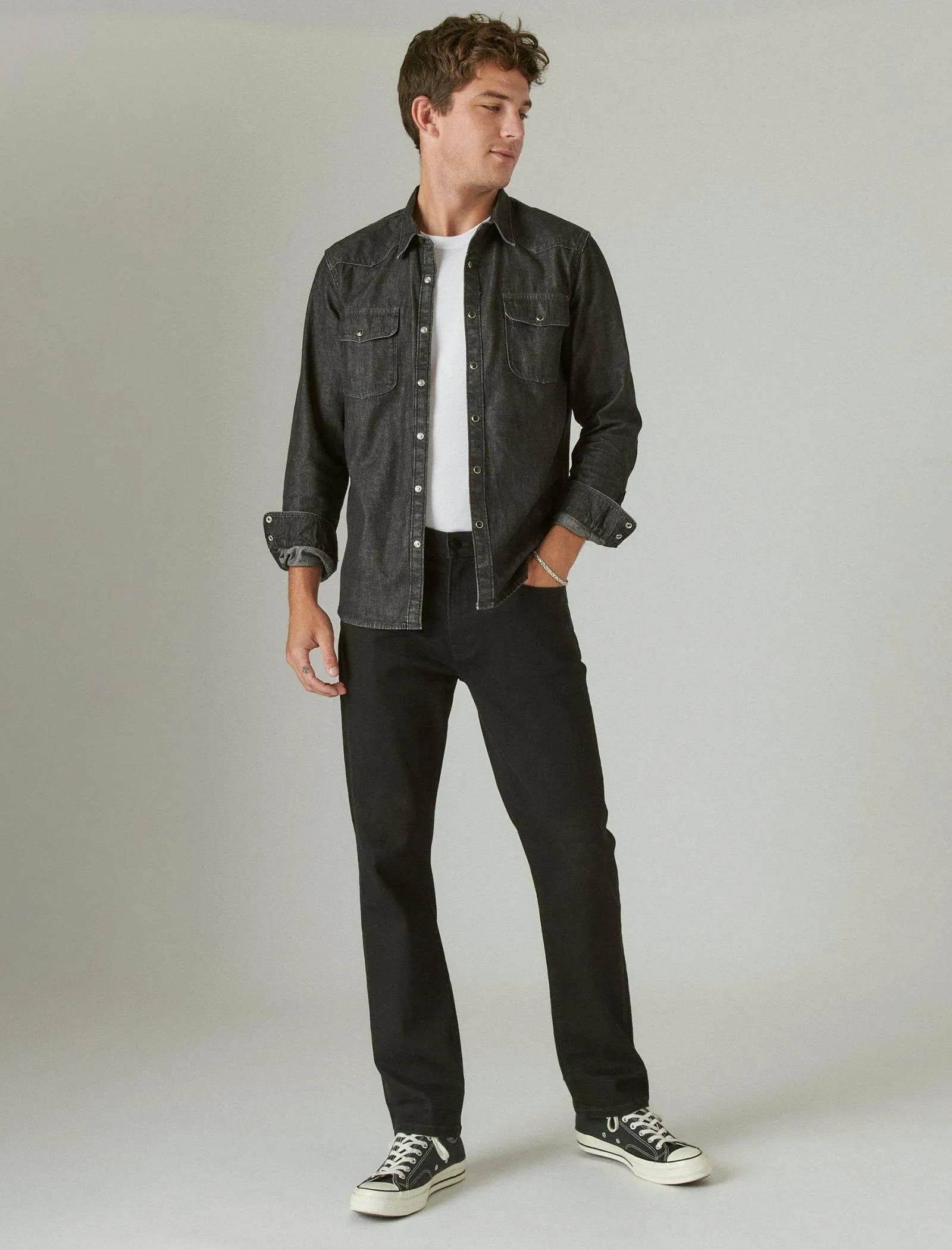 Lucky Brand 223 Straight Advanced Stretch Jeans Schwarz Spülung Lucky Brand