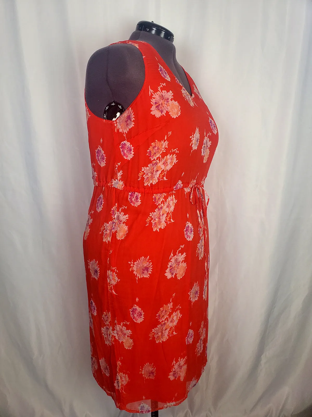 Lucky Brand Größe 2X Rotes Blumenkleid