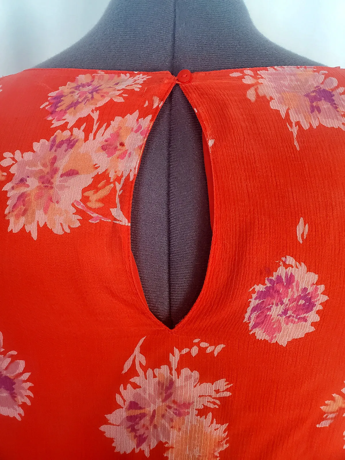 Lucky Brand Größe 2X Rotes Blumenkleid
