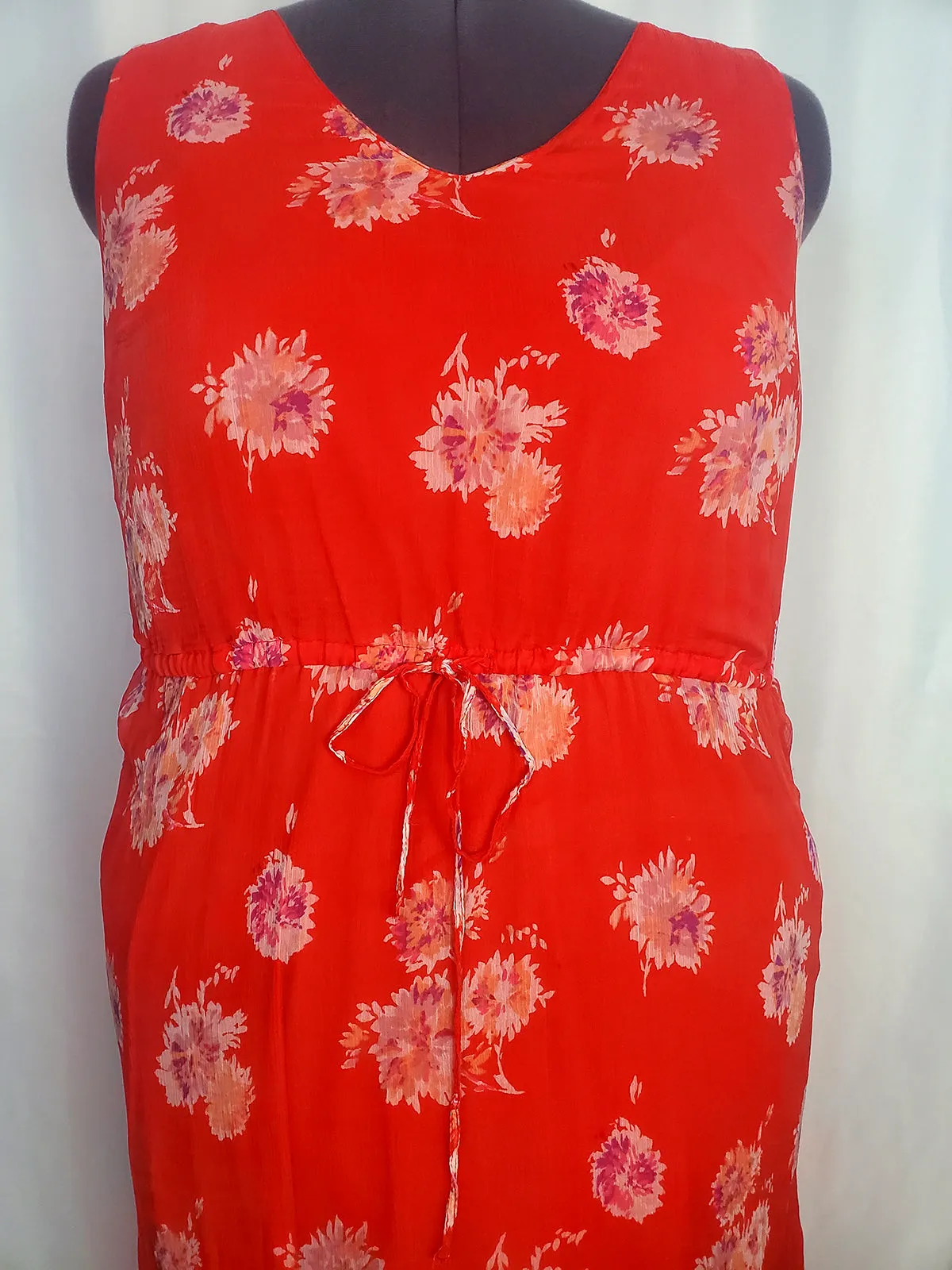 Lucky Brand Größe 2X Rotes Blumenkleid