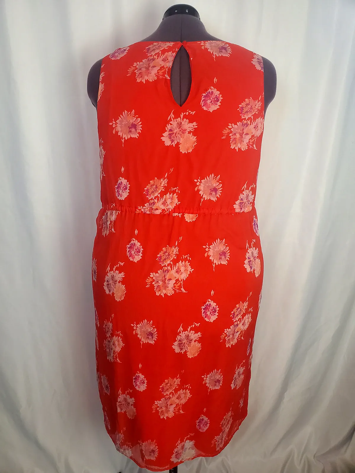 Lucky Brand Größe 2X Rotes Blumenkleid