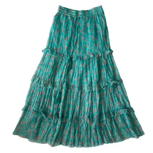 Lurex Chiffon Etagenrock