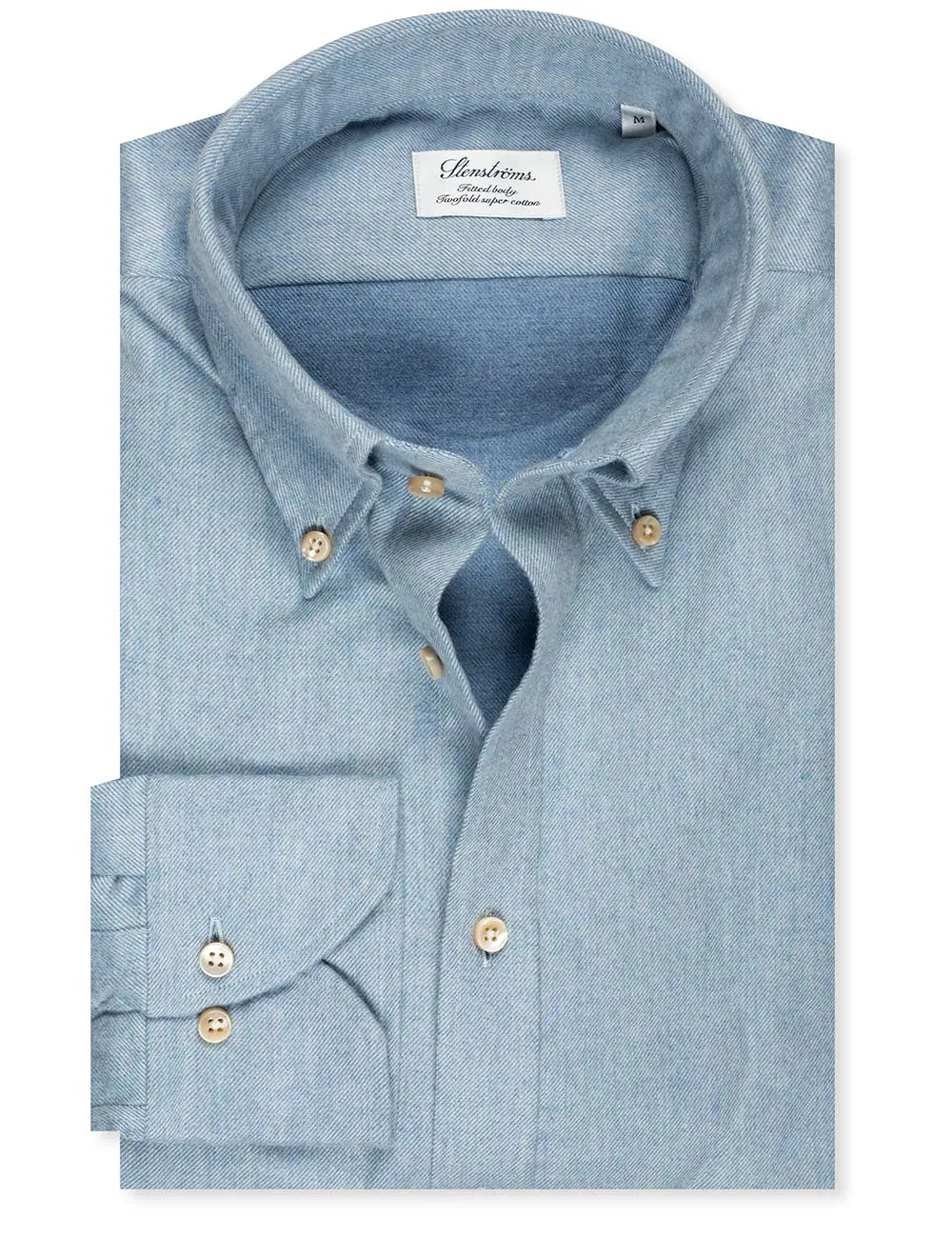 Luxus Flanell Passformhemd Blau