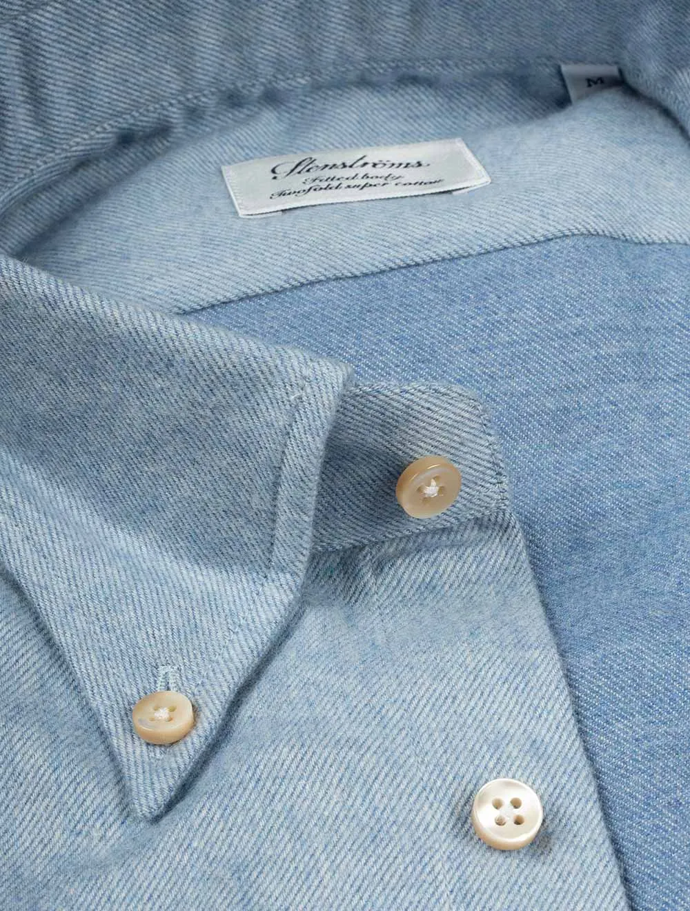 Luxus Flanell Passformhemd Blau