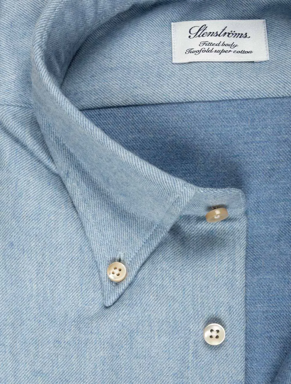 Luxus Flanell Passformhemd Blau