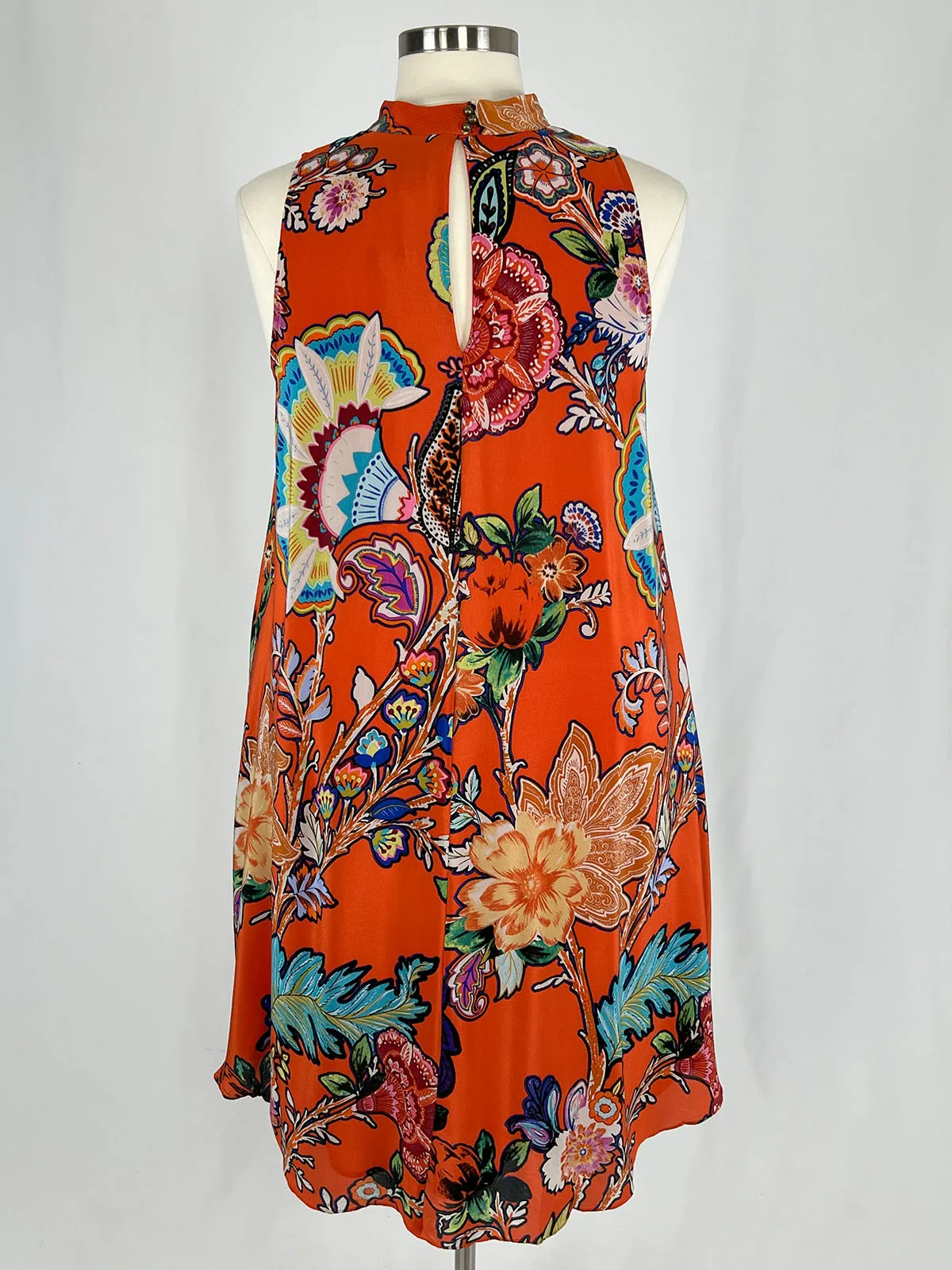 Maeve von A  Anthropologie Größe XL Oranges mehrfarbiges Blumenkleid OWK
