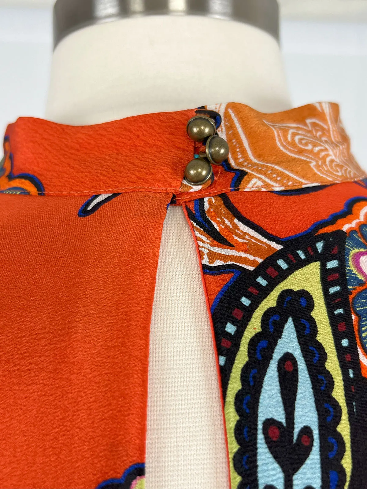 Maeve von A  Anthropologie Größe XL Oranges mehrfarbiges Blumenkleid OWK