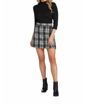 Margie Plaid Skirt In Black
