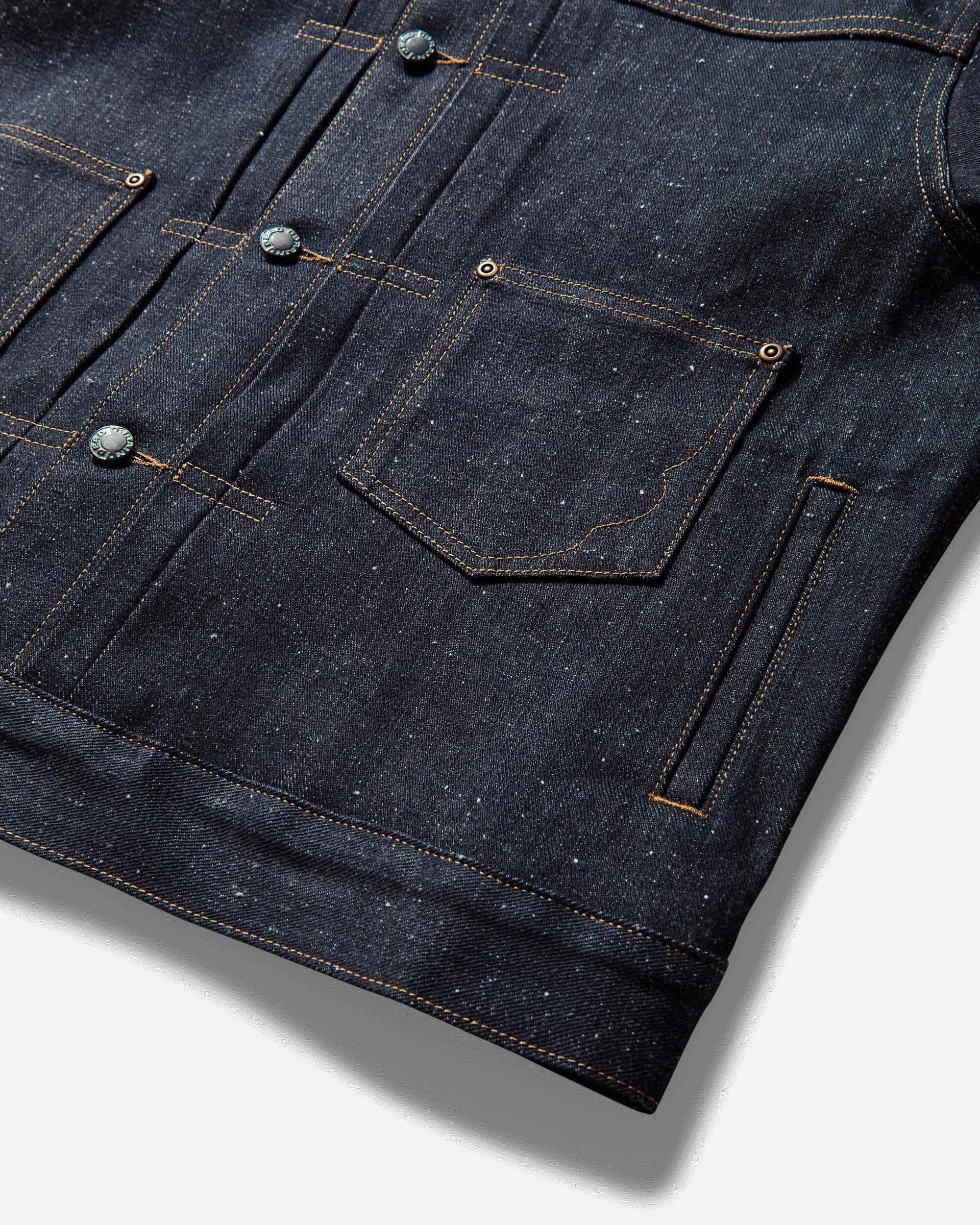 Herren Cropped Denim Trucker Jacke Indigo