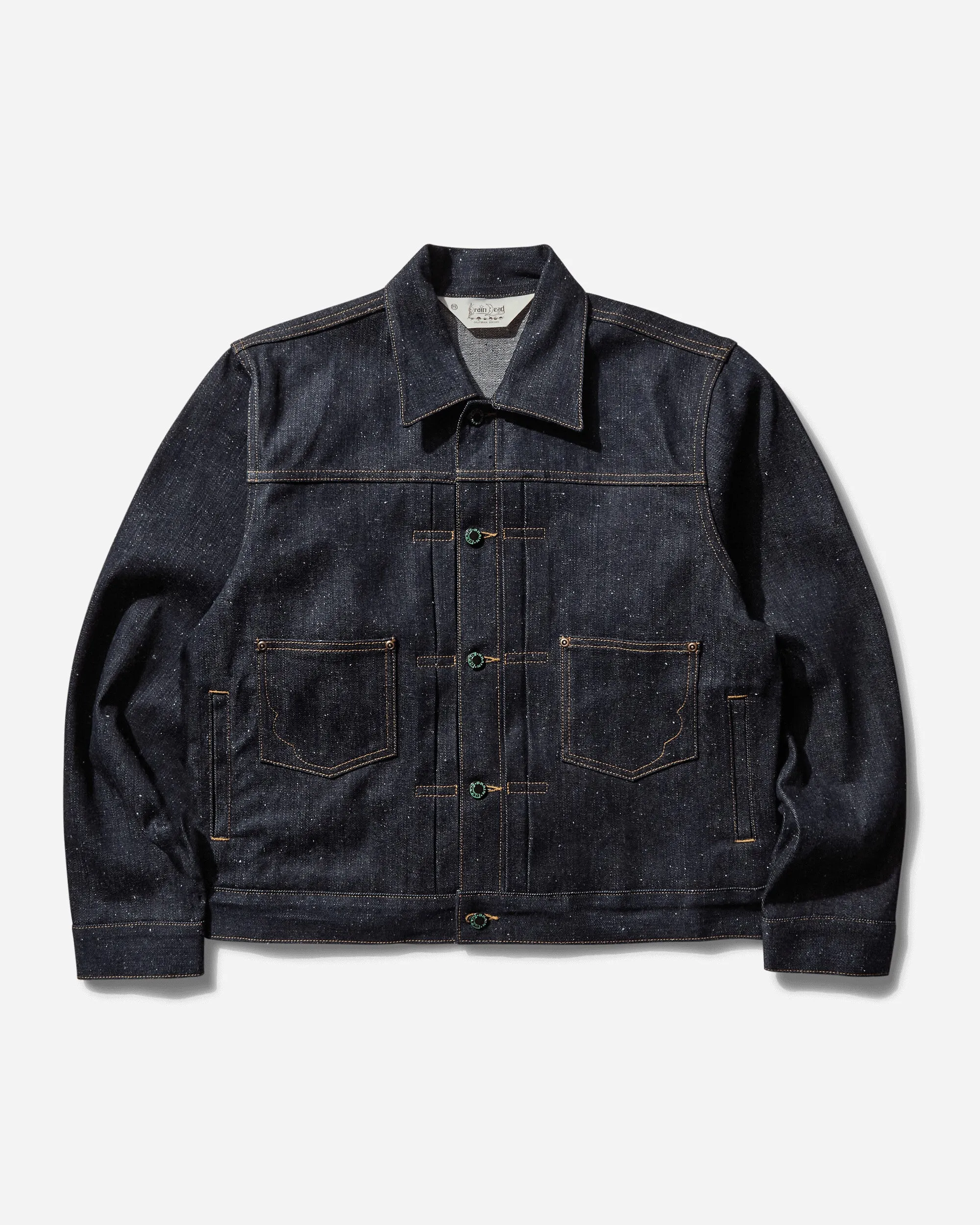 Herren Cropped Denim Trucker Jacke Indigo