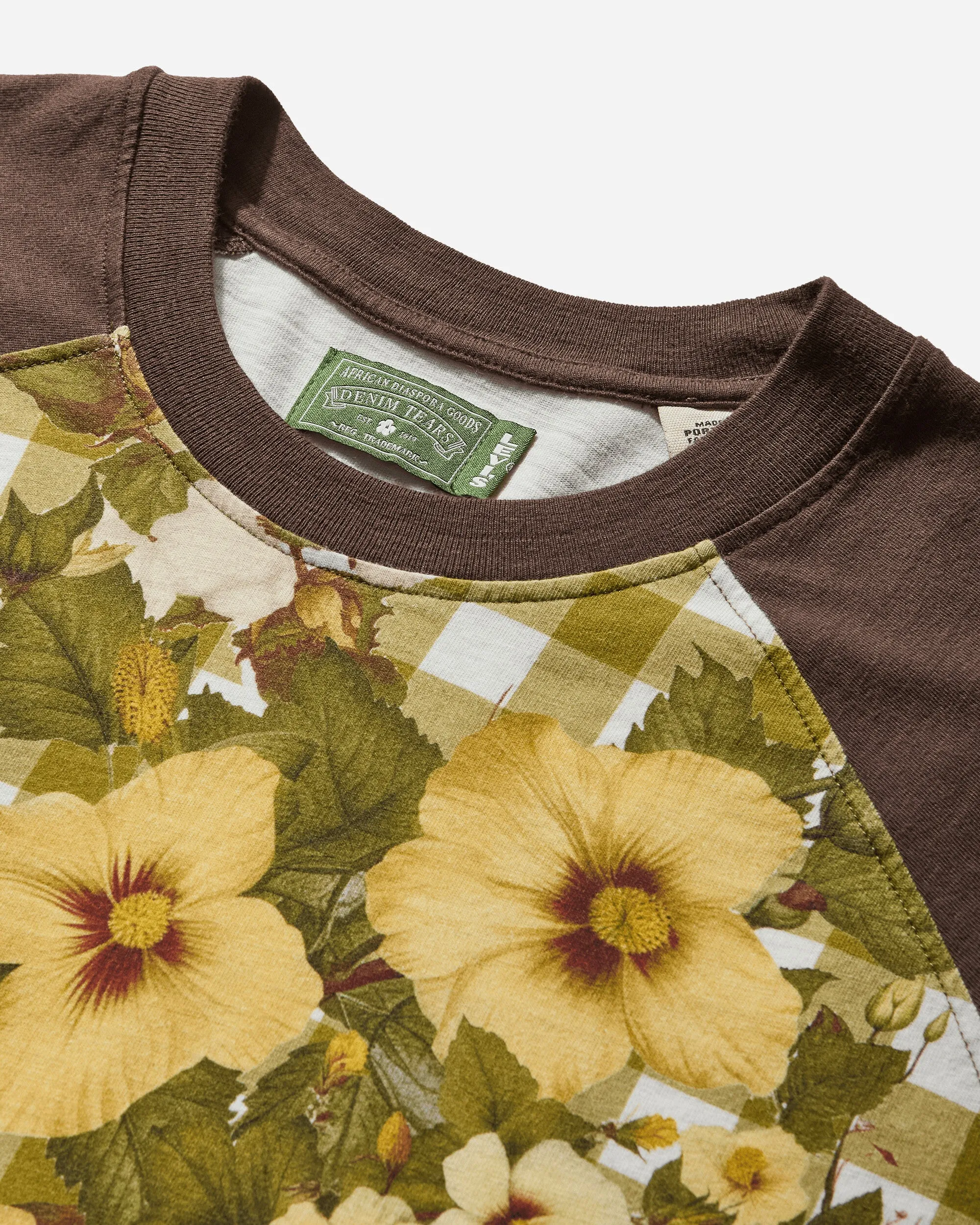 Herren Denim Tears Baseball T-Shirt Blumenkaro Gold