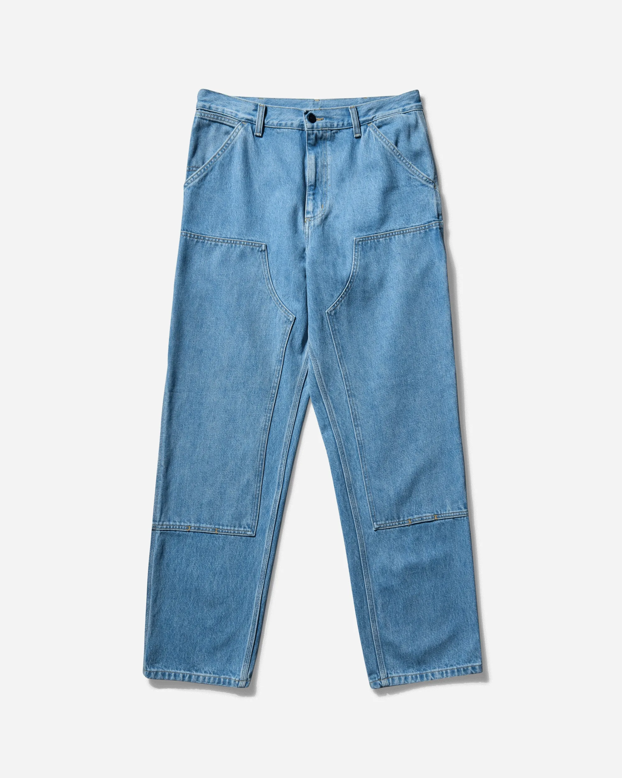 Herrenhose mit Doppelknie in Blau (Steinwäsche)