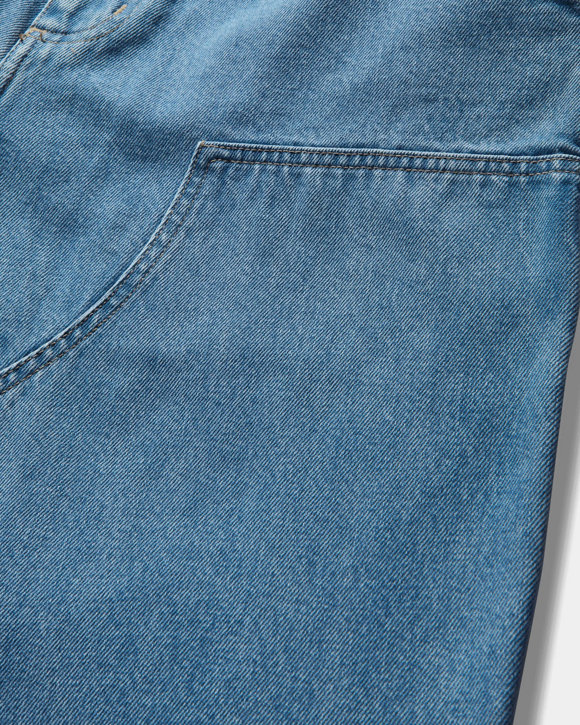 Herrenhose mit Doppelknie in Blau (Steinwäsche)