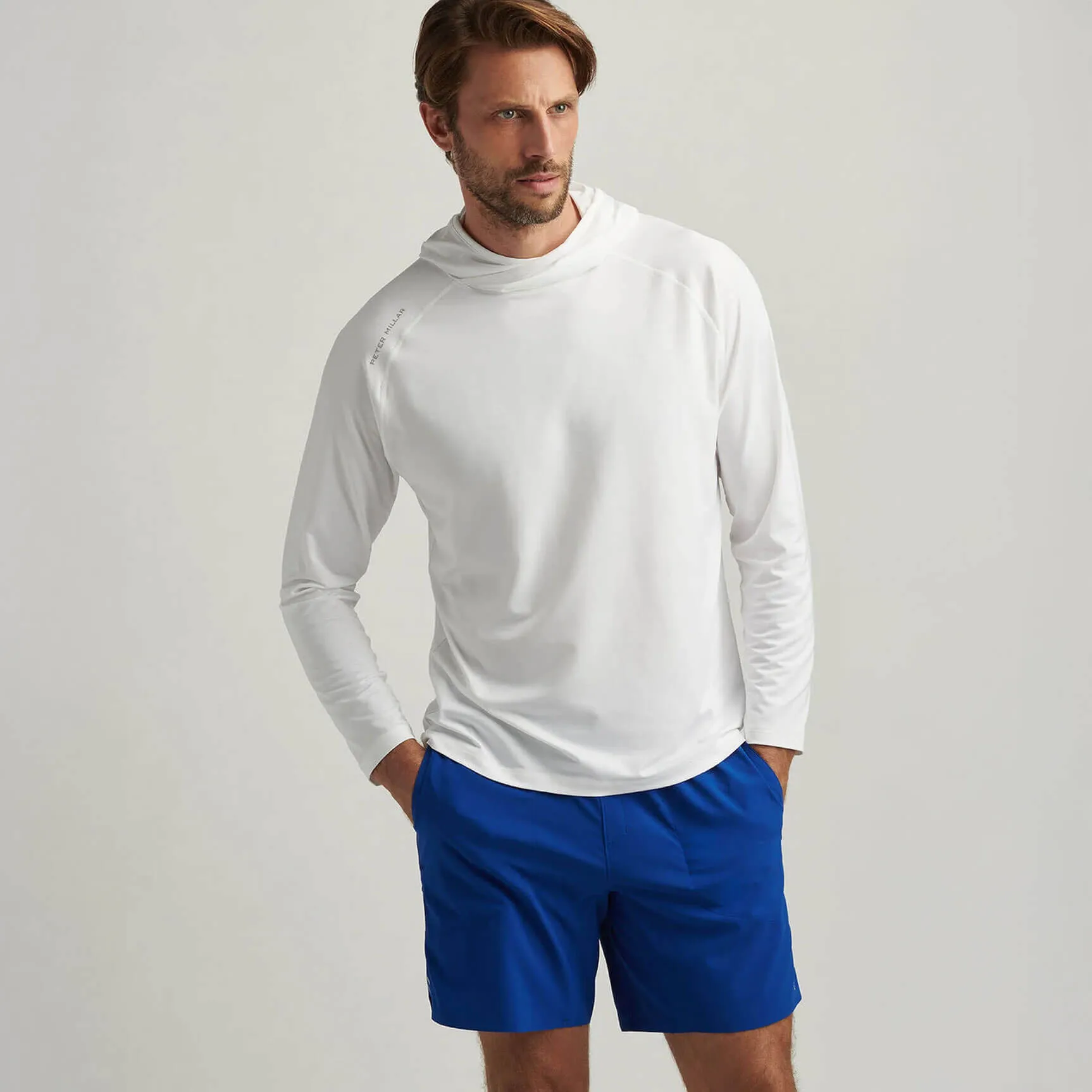 Männer Peter Millar Peter Millar Herren Aurora Performance T-Shirt Kapuzenpullover T-Shirt - Weiß